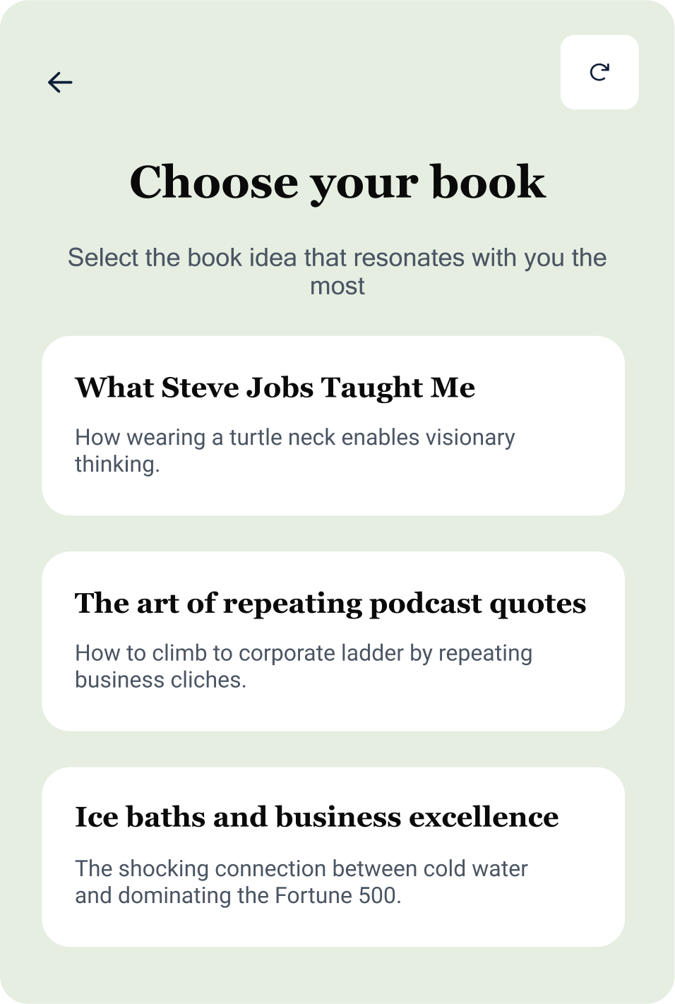 AI-generated book title suggestions